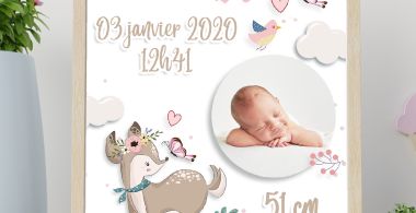 Affiche de naissance avec photo