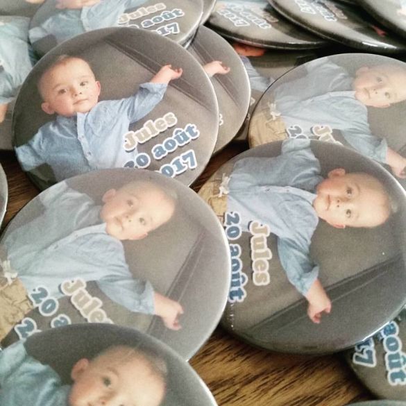 Badges ou magnets avec photo pour mariage| baptême|anniversaire| pacs...
