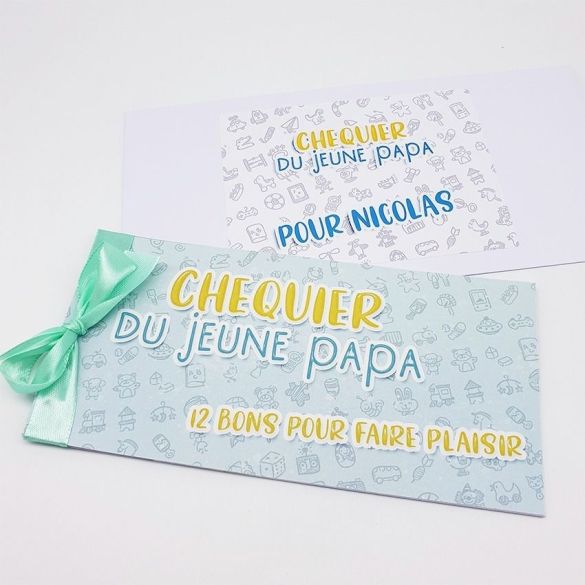 Chéquier du jeune papa - Cadeau original - Boîte à papa