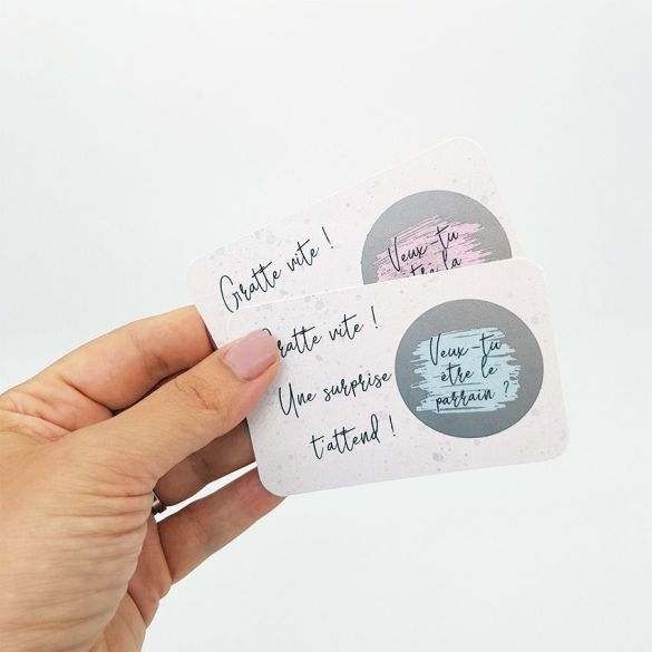 Minis pochettes surprise pour futur parrain et future marraine