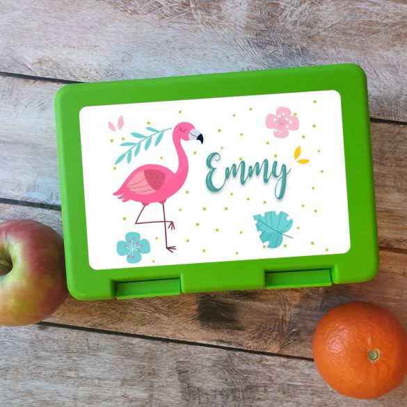 Boîte à goûter personnalisée Flamant rose