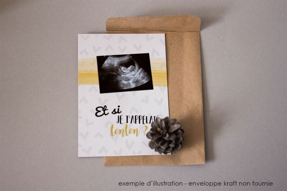 Carte annonce de grossesse personnalisée avec VOTRE échographie