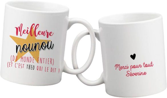 Mug personnalisable recto/verso de La Meilleure nounou