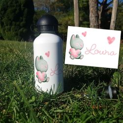 Gourde ou bouteille personnalisée pour enfant modèle chat