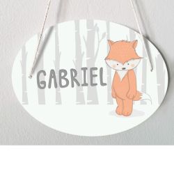 Plaque porte enfant personnalisable - Gabriel - Renard