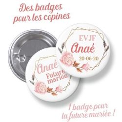 Badges EVJF rond grand format en métal | modèle romantique2