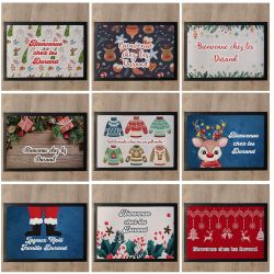 Tapis de porte personnalisé Noël - Motif renne de Noël