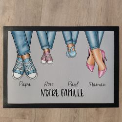 Tapis de porte personnalisé famille escarpins