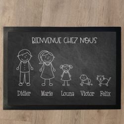 Tapis de porte personnalisé famille
