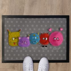 Tapis de porte personnalisé famille Monstres